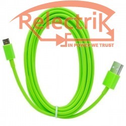 Cablu microusb gumat verde