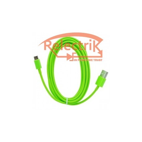 Cablu microusb gumat verde